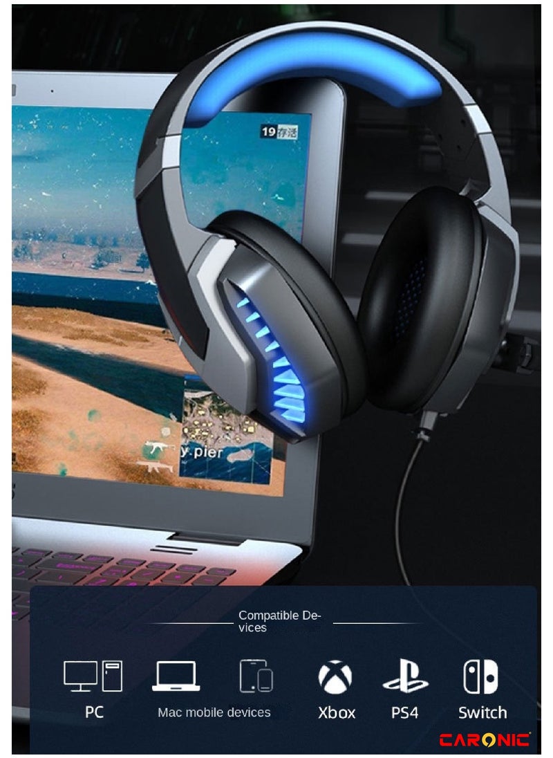 CARONIC Gaming Headset With Microphone Gaming Headphones PC 3.5 mm Jack Stereo Bass Compatible With PS4 PS5 Switch PC Laptop Mac  - Image 4