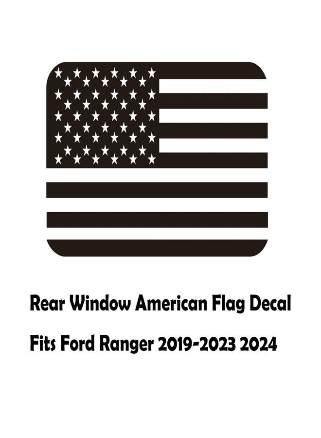Zxiaochun Rear Middle Window American Flag Decal for Ford Ranger 2019-2022(Matte Black) - Image 2