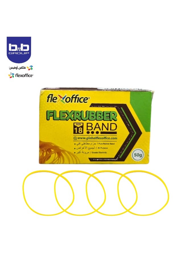 FLEXOFFICE Yellow Rubber Bands – Light, Flexible & Durable – For Office, School & Home Use - Image 1