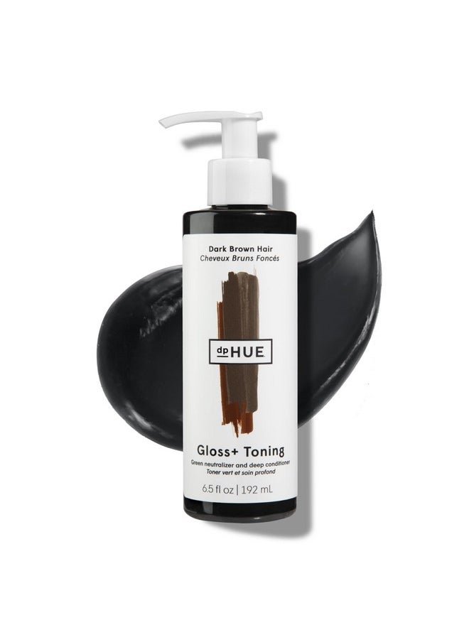 dpHUE - dpHUE Gloss+ Toning, Green - Deep Condition & Neutralize Brass - For Dark Hair, Red Warmth, Dark Brown - Anti-Brass Treatment, Hair Conditioner - Vegan, Leaping Bunny - 6.5 oz - Image 1
