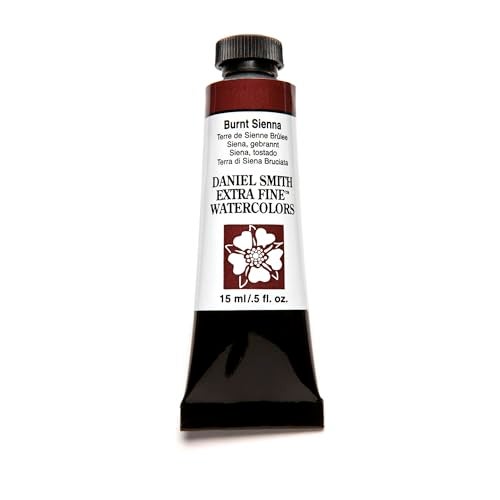 DANIEL SMITH 284600010 Extra Fine Watercolor 15ml Paint Tube Burnt Sienna 05 Fl Oz Pack of 1