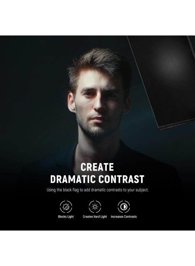 Neewer Foldable Scrim Flag Kit, 18x24in/45x60cm 5 in 1 Photography Flag Panel Lighting Reflector Diffuser Light Modifier Shaper for Soft, Diffused & Light Effects, Carry Bag Included, SF4560F - Image 4