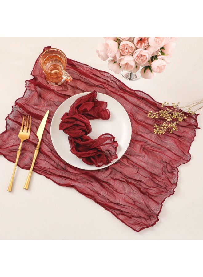 يا إلهي 10 مناديل طاولة مجعدة مناديل ديكور ريفي لحفلات الزفاف طاولة عشاء ، 20 × 20 بوصة - Image 2