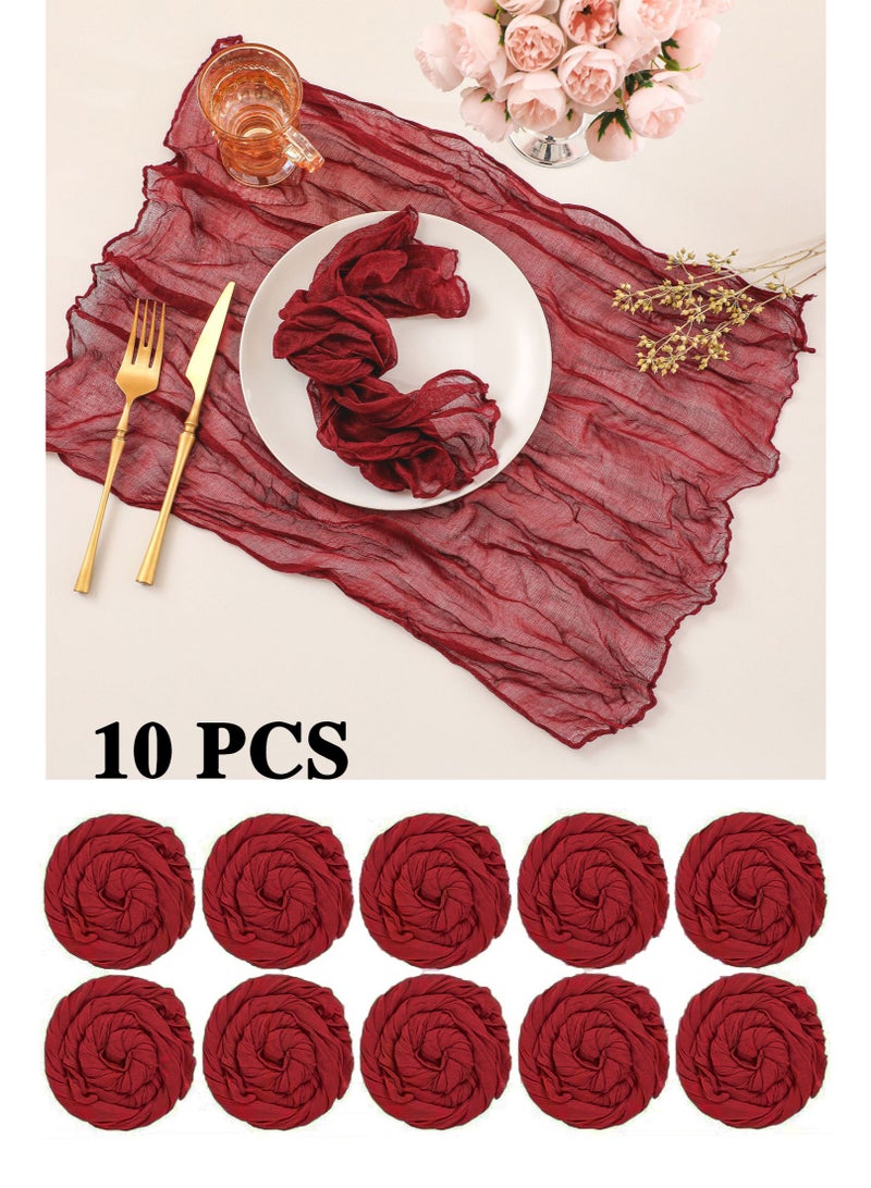 يا إلهي 10 مناديل طاولة مجعدة مناديل ديكور ريفي لحفلات الزفاف طاولة عشاء ، 20 × 20 بوصة - Image 1