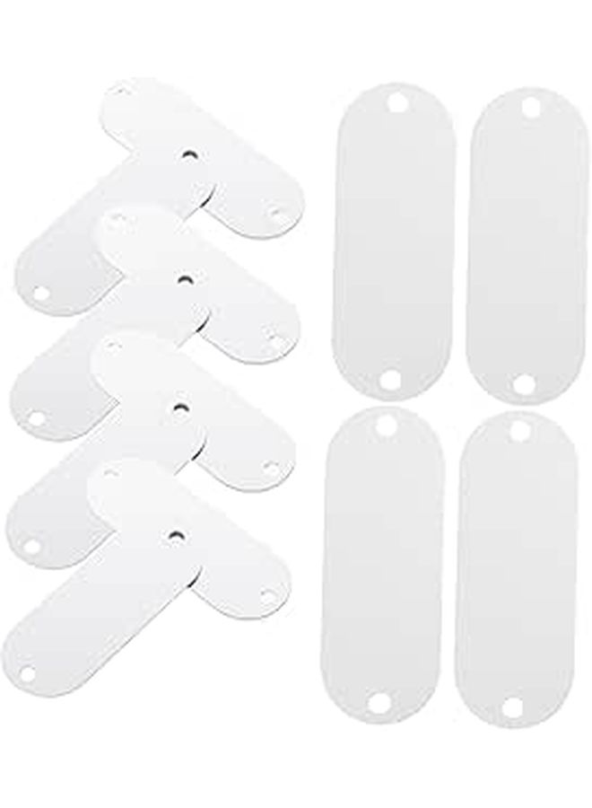 30 Pieces Aluminum Stamping Blanks Dual Holes Engraving Tags Lightweight Rectangular Labels For Belt Bag Craft - Image 1