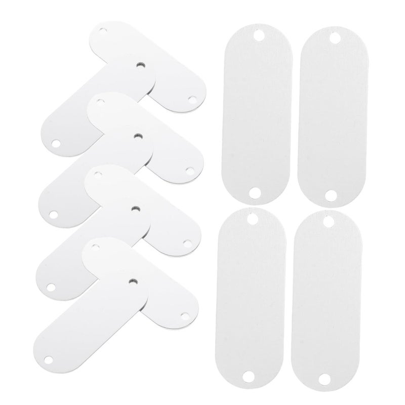 30 Pieces Aluminum Stamping Blanks Dual Holes Engraving Tags Lightweight Rectangular Labels For Belt Bag Craft - Image 2
