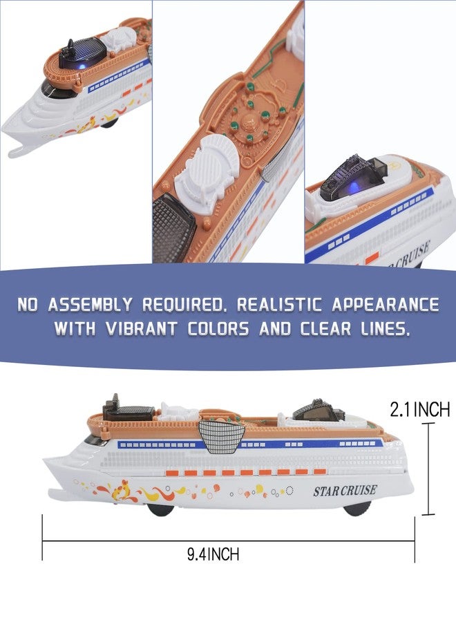 OTONOPI Cruise Ship Model Toy Ocean Liner Boat Toy with Light and Sound for Kids Toddlers Boys Girls Adults Age 3-12+ Birthday Children's Day Gift Home Decoration Collection - Image 3