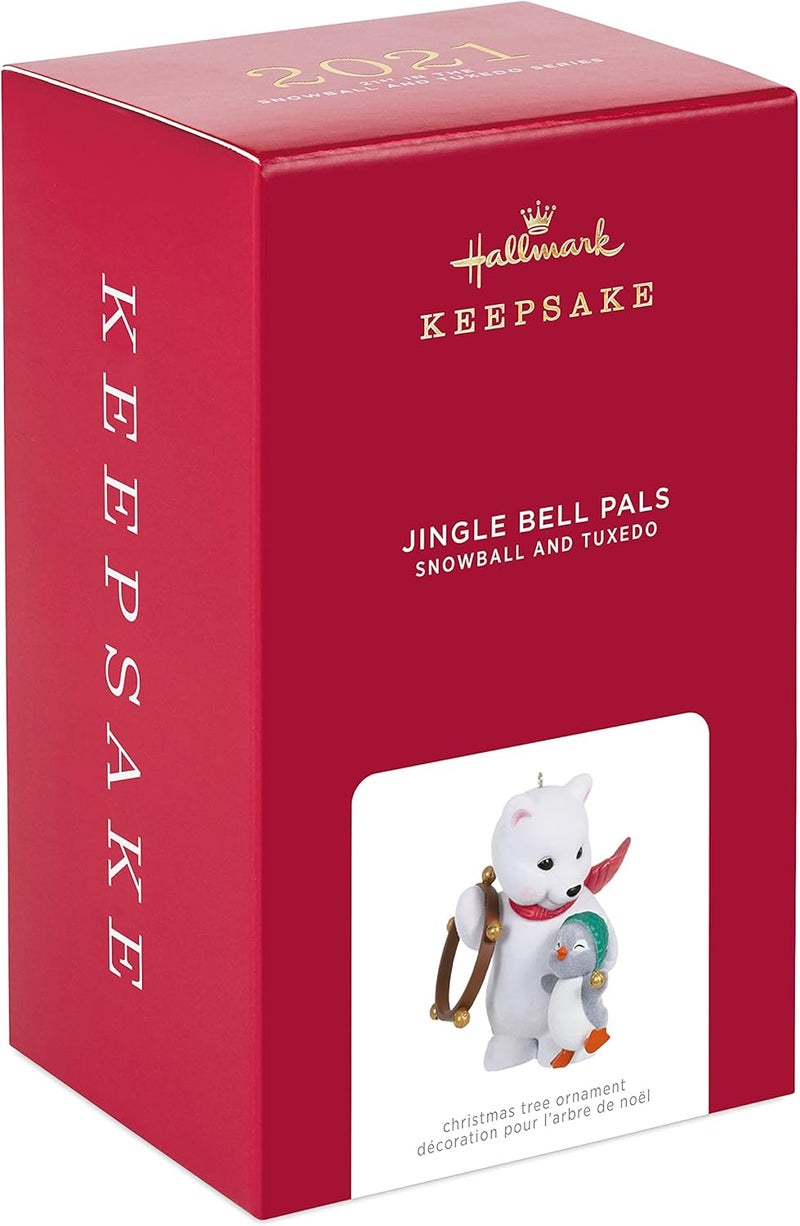 Hallmark Keepsake Christmas Ornament 2021, Snowball and Tuxedo Jingle Bell Pals - Image 3