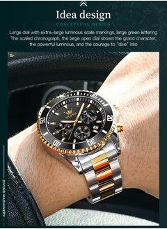 OLEVS Watches for Men Quartz Water Resistant Watch 42mm OLEVS 2870 GOLD/BLACK  - Image 5