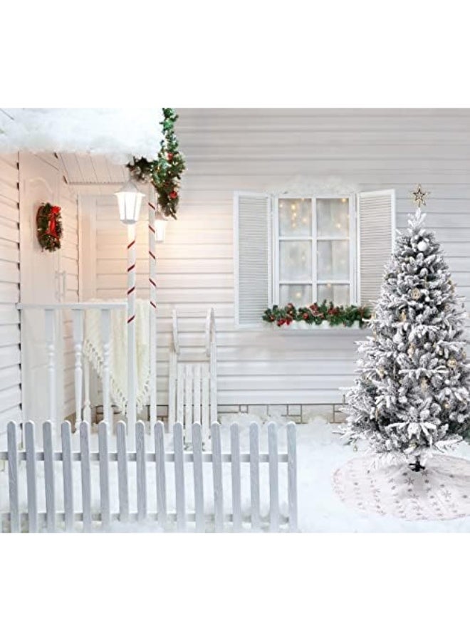 NIBEMINENT White Christmas Tree Snow 7ft NIBEMINENT Flocked Spruce Snowy Holiday Xmas Tree for Home and Office - Image 2