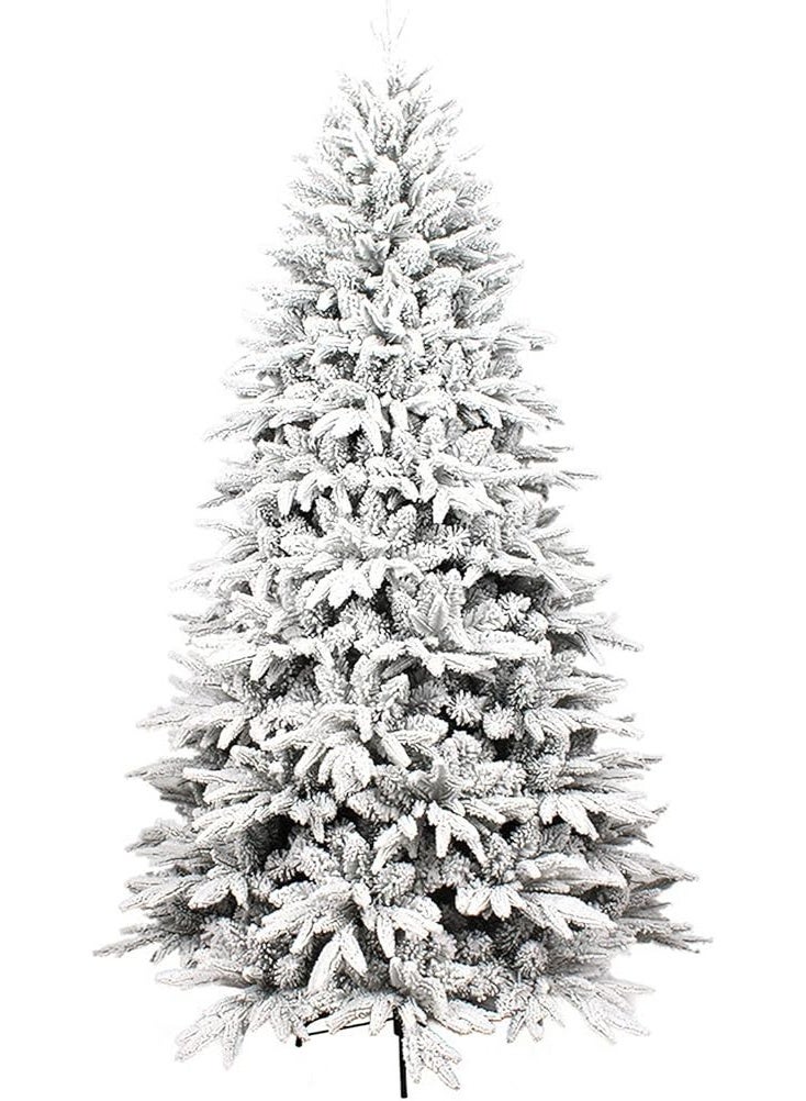 NIBEMINENT White Christmas Tree Snow 7ft NIBEMINENT Flocked Spruce Snowy Holiday Xmas Tree for Home and Office - Image 1