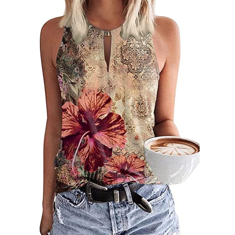 2023 New Women's Fashion Personality Printed Casual Vacation T-shirt - Image 5