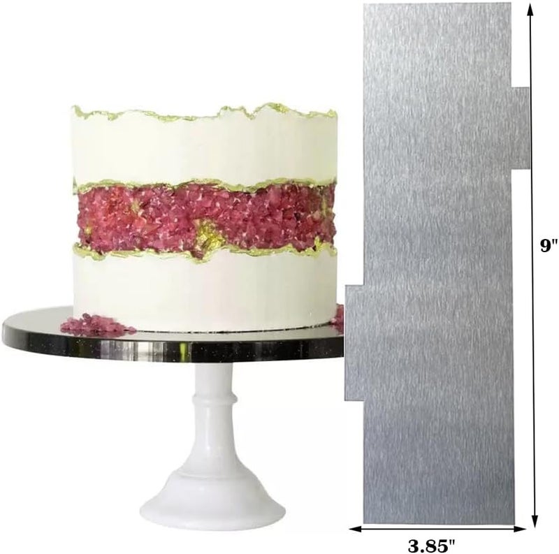 AZOFIA 3 Pack Cake Scraper Smoother, Stainless Steel Double Edge Sided Patterned Cake Decorating Scraper Comb for Mousse Butter Cream Dessert Decor - Image 2