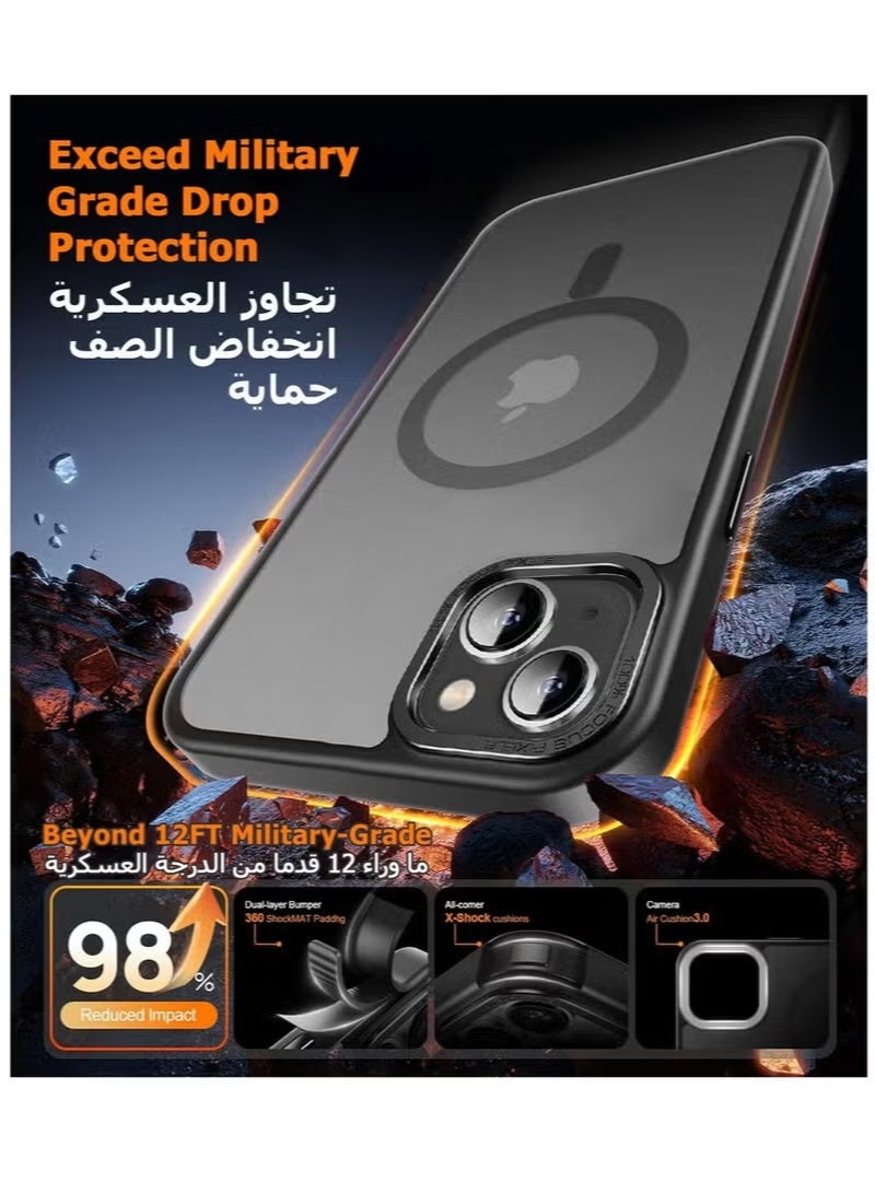 iPhone 14 Plus Case - Black - Magnetic, MagSafe Compatible, Full Protection - Image 2