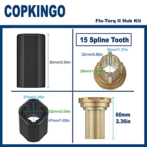 COPKINGO 835257Q1 Flo-Torq II Hub Kit for Mercury 60-300 HP Verado Mercruiser Alpha Bravo One Drives Outboard Engine Propeller 15 Spline 835257K1 - Image 4