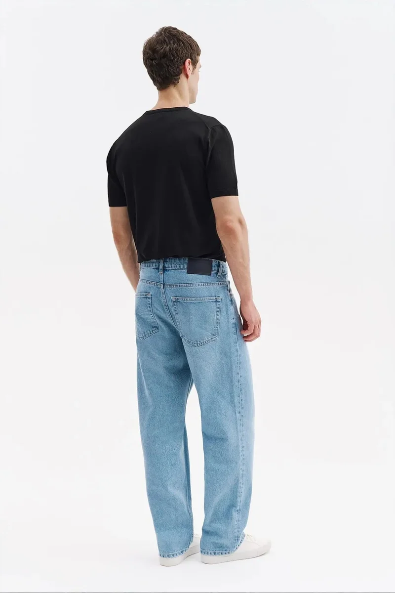 Giesto Light-Mid Blue Denim GIESTO Men's Cotton Suit Pants for Men | Best Price UAE