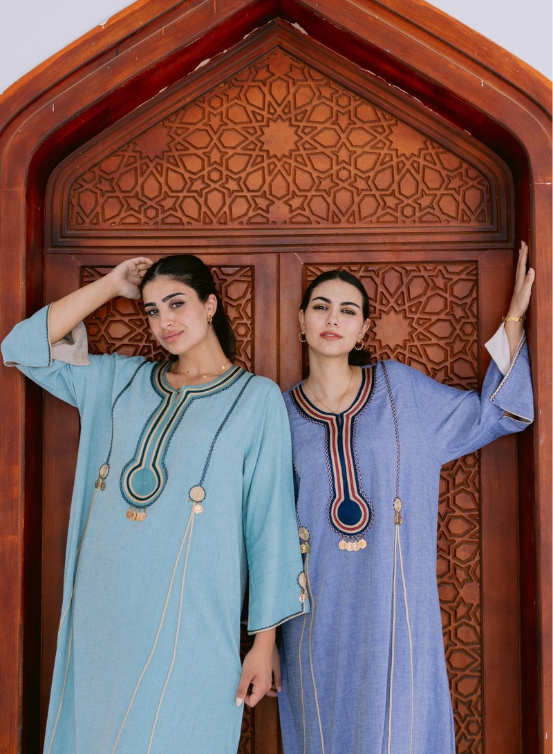 افندينا  جلابية كتان بأناقة طبيعية ولمسة عصرية - Image 3