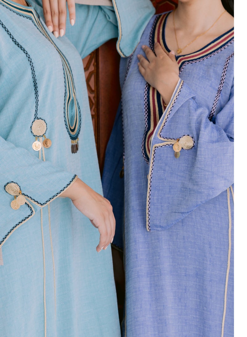 افندينا  جلابية كتان بأناقة طبيعية ولمسة عصرية - Image 4
