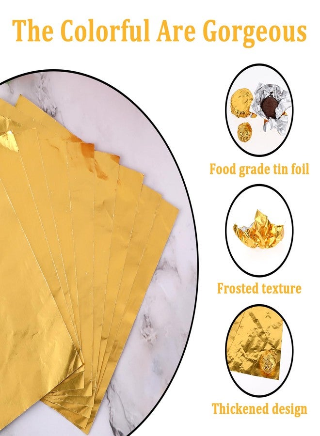 Aeaocvo 100 Pcs Gold Candy Wrappers Foil 4" x 4" Square Chocolate Wrappers, Aluminum Foil Candy Wrappers for Homemade Candy, Individual Chocolate Packaging for Valentine's Day Wedding Birthday - Image 3