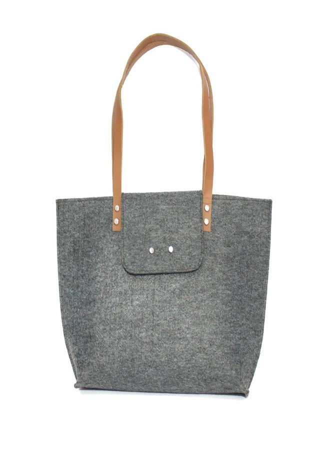 TIERNO Women's Handbag - Latest Stylish Design - Magnetic Button Closure - Polyester Felt (Dark Grey) - Image 1