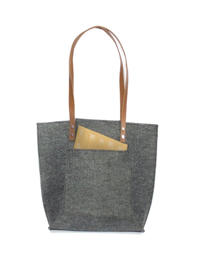 TIERNO Women's Handbag - Latest Stylish Design - Magnetic Button Closure - Polyester Felt (Dark Grey) - Image 4