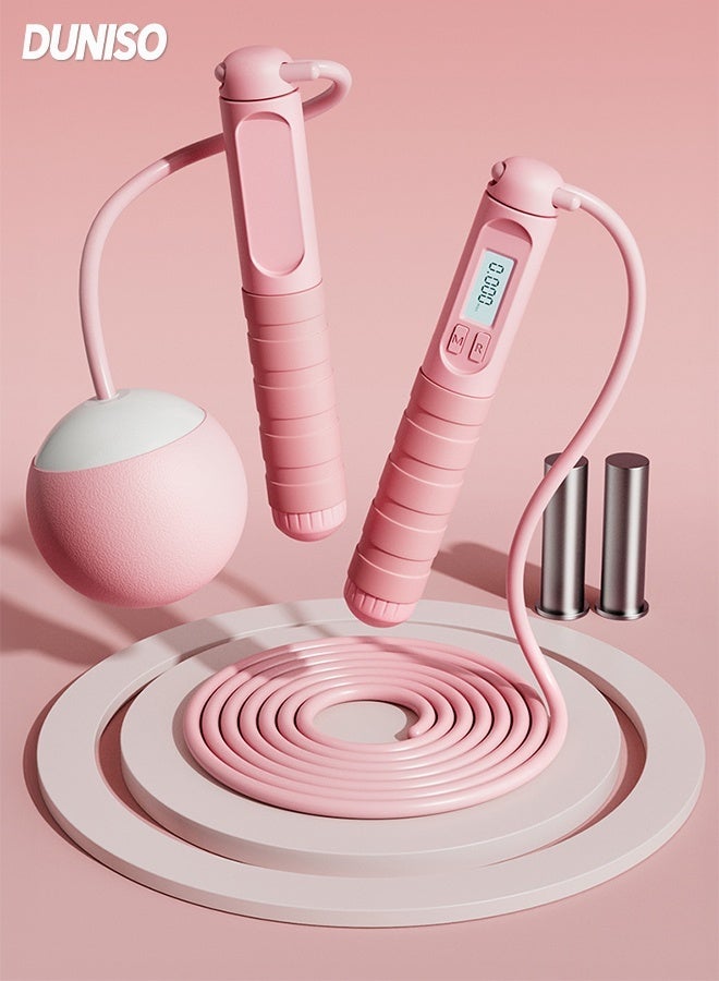 DUNISO Counting Skipping Rope with Anti-Slip Handles,Adjustable Weights and Length Cordless Jump Rope,Home Sport Equipment ,Weighted Jump Rope for Fitness, Exercise, Gym - Image 1