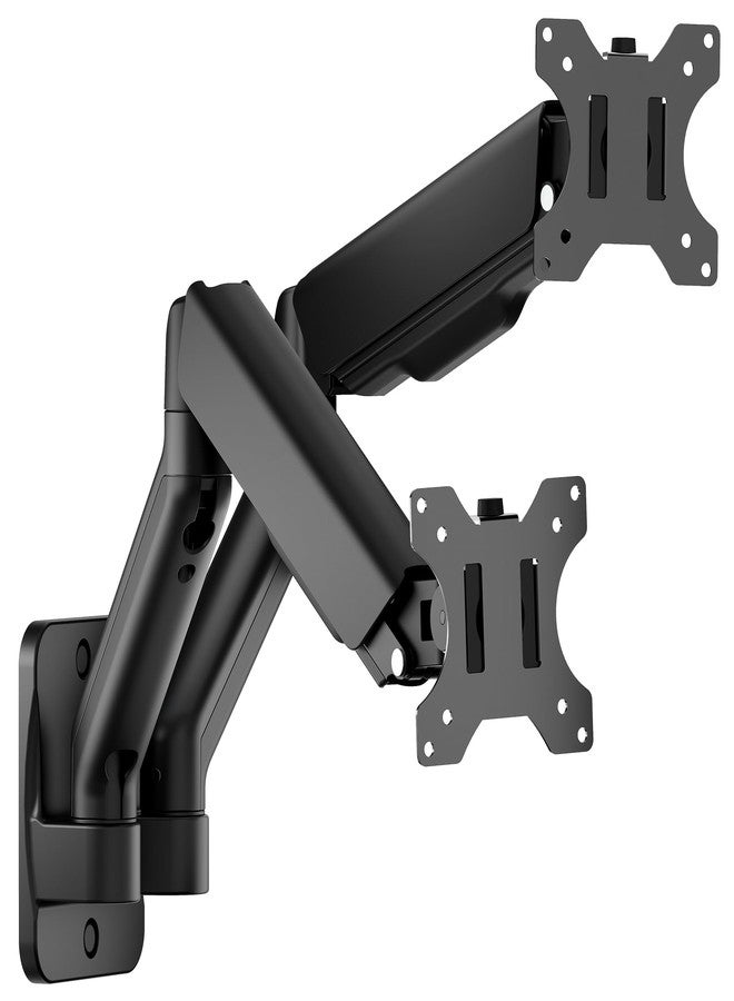 monTEK Dual Wall Mount Monitor Arm for 17-32 Inch Black - Image 1