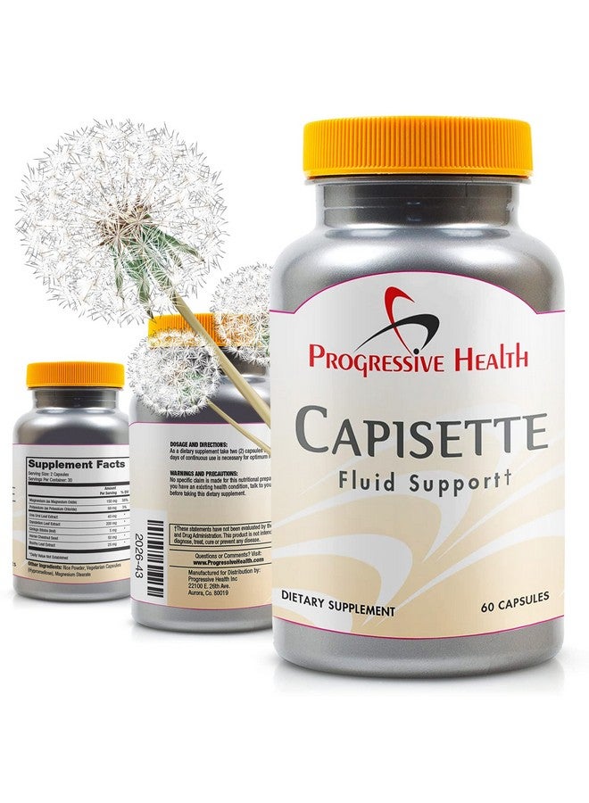 Progressive Health Capisette Water Retention Support - Reduces Swollen Feet, Ankles, and Legs - Reduce Swelling & Fluid Retention from Edema. Includes: Potassium, Dandelion Root, & More- Dietary Supplement (60 capsules)  - Image 1