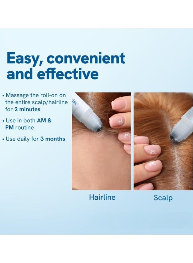 Be Bodywise 3-PACKS Hair Growth Serum Roll On with 3%Rosemary、3%Redensyl 、2% Anagain and 2% Aminexil， Thicker & Stronger Hair，Prevents Hairfall & Stimulates Hair Follicles For All Hair Types  25 ml*3 - Image 4