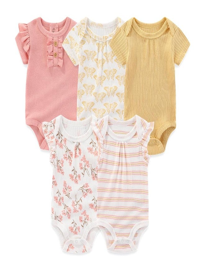Kiddiezoom Newborn Baby Layette Set 10-Piece with Bodysuits and Pants Set for Unisex Baby Gift Sets, Pink, 0-3 Months - Image 3