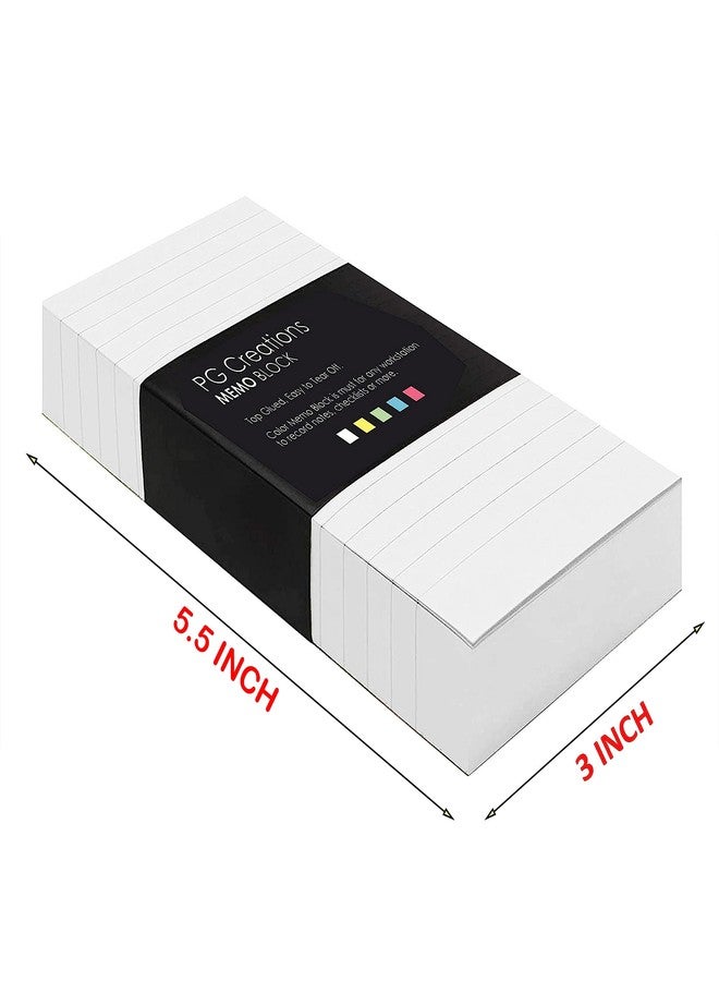 PG Creations Wide Ruled Writing Notepad, 3x5.5 Inch, Small Size, Single Side Ruled, 58 Gsm White Paper, 250 Sheets per Writing Pad, Pack of 10 - Image 2