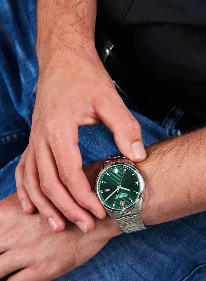 سويس ميليتري هانوا Roadrunner Watch For Men With Silver Stainless Steel Bracelet - 40 mm