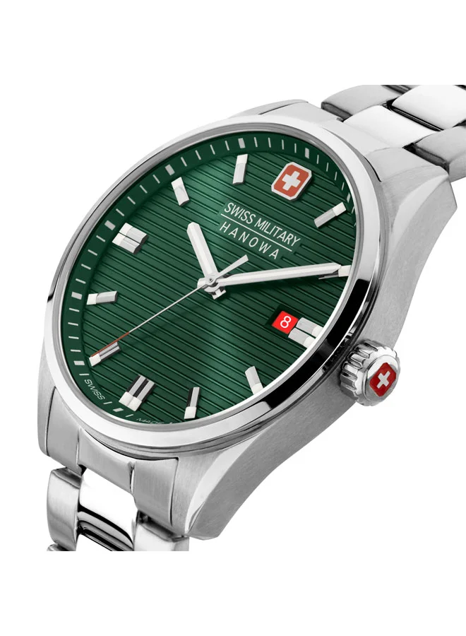 سويس ميليتري هانوا Roadrunner Watch For Men With Silver Stainless Steel Bracelet - 40 mm