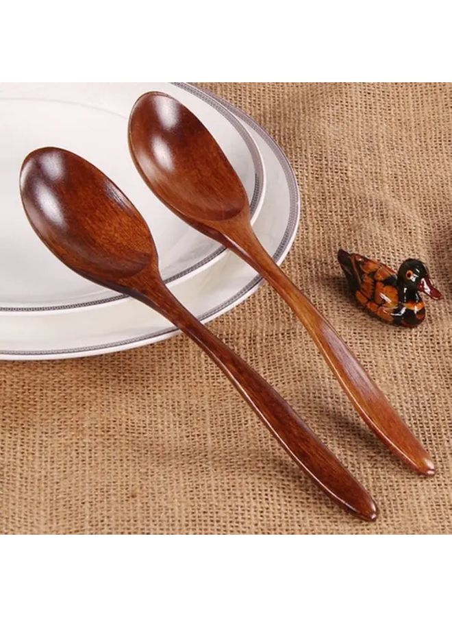 2pcs Handcrafted Bamboo Wooden Spoons Set Durable Cooking and Serving Utensils - Image 5