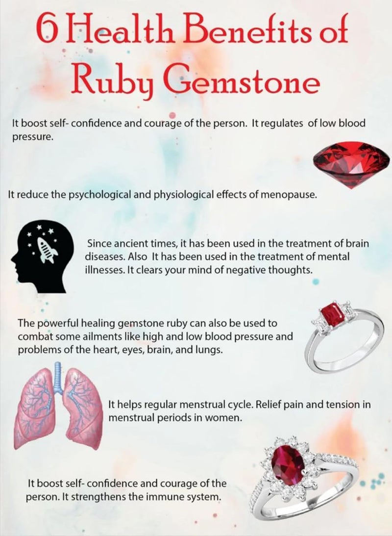 FLAIMYST 3.85 Ratti / 3.50 Carat Natural Burma Ruby (Manak) Gemstone | Original A++ Quality Red Stone | Certified with Lab Test Report & Guarantee Card | Loose Gem for Astrology Use | For Men & Women - Image 5