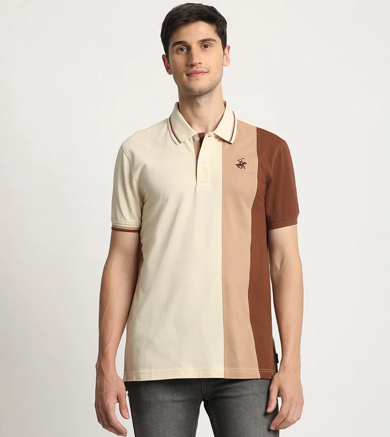 BEVERLY HILLS POLO CLUB Regular Fit Color Block Polo T-Shirt