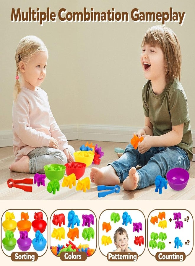 BeFunky Counting Toys Matching Game with Sorting Bowls, Color Classification and Sensory Montessori Educational Learning Toys Set Gift for Toddlers Preschool Aged 3+ Years Old Boys Girls (Zoo) - Image 5