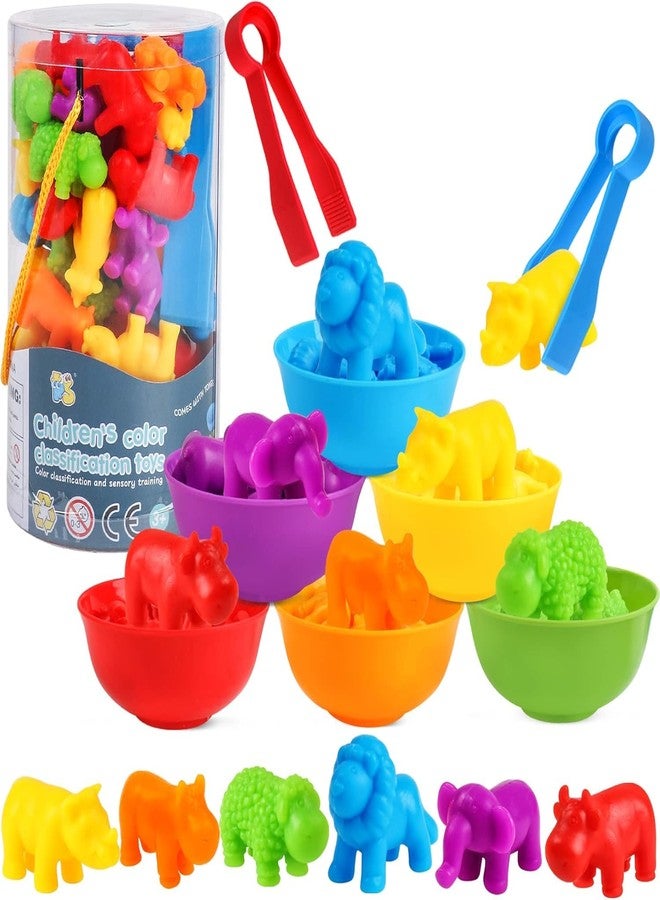 BeFunky Counting Toys Matching Game with Sorting Bowls, Color Classification and Sensory Montessori Educational Learning Toys Set Gift for Toddlers Preschool Aged 3+ Years Old Boys Girls (Zoo) - Image 1