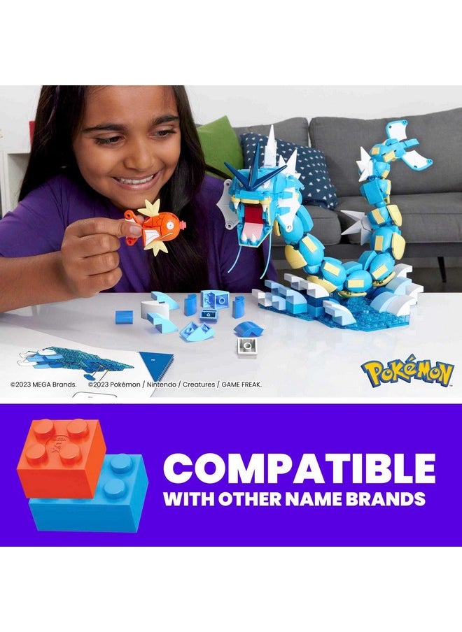 Mega Brands MEGA Pokemon Action Figure Building Set for Kids, Magikarp Development Set with 411 Pieces, Building Adjustable Gyarados, 20 Inch High, HNT95  - Image 3