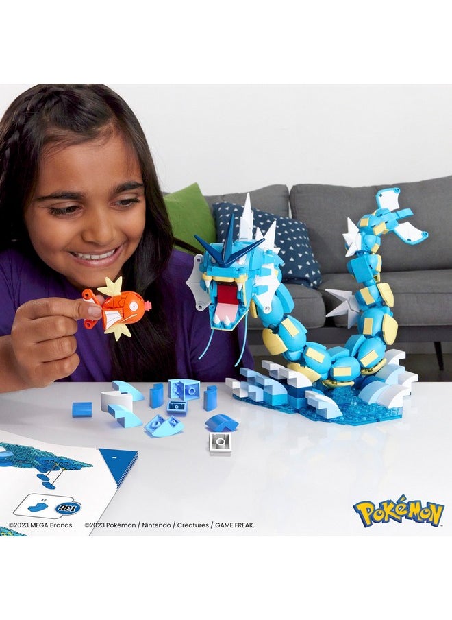 Mega Brands MEGA Pokemon Action Figure Building Set for Kids, Magikarp Development Set with 411 Pieces, Building Adjustable Gyarados, 20 Inch High, HNT95  - Image 2