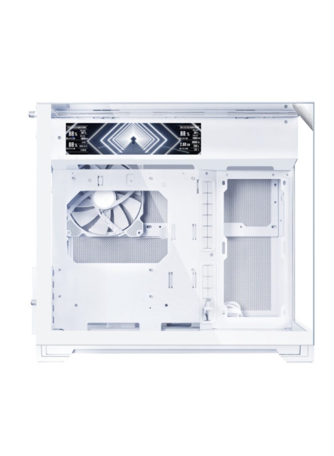 LIAN LI O11 VISION-M Digital Dual-Chamber Micro-ATX PC Case, 9.2” IPS LCD 1920×462 60Hz 500nits Display, 3-Sided Tempered Glass, 410mm GPU, 162mm CPU Cooler, 360mm Radiator, ATX PSU, White | O11VMDW - Image 2