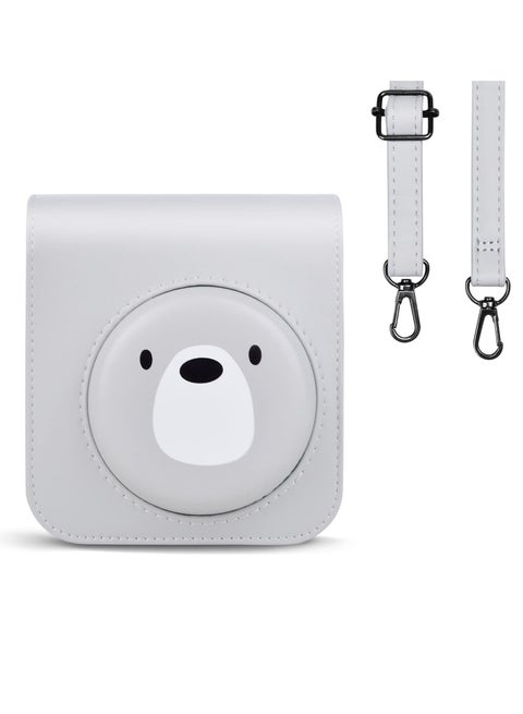 Case for Fuji Instax Mini 12/Polaroid Mini 12, PU Leather Protective Case for Fujifilm Instax Mini 12 Instant Camera, Removable Case with Adjustable Shoulder Strap