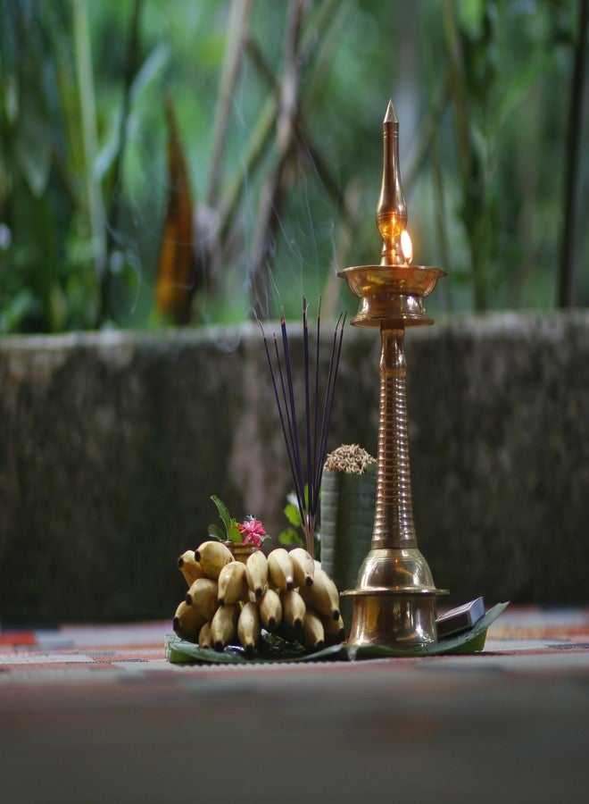 PUYANGAM بويانغام براس كيرالا كوثوفيلاكو | بامبا فيلاككو | نحاس ديا كيرالا ستايل (2، 10 بوصة) - Image 4