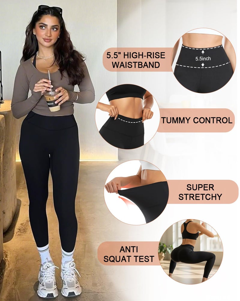 CTHH High Waisted Leggings for Women - Butt Lifting Buttery Soft Tummy Control Workout Yoga Pants for Gym Running Tights(Gray) - Image 5