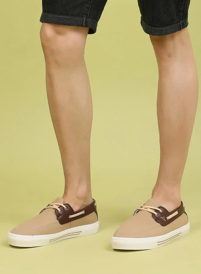 YOHO Men Low Top Canvas Boat Shoes