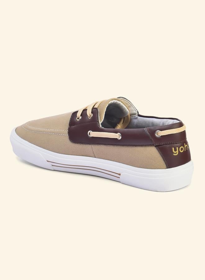 YOHO Men Low Top Canvas Boat Shoes - Image 5
