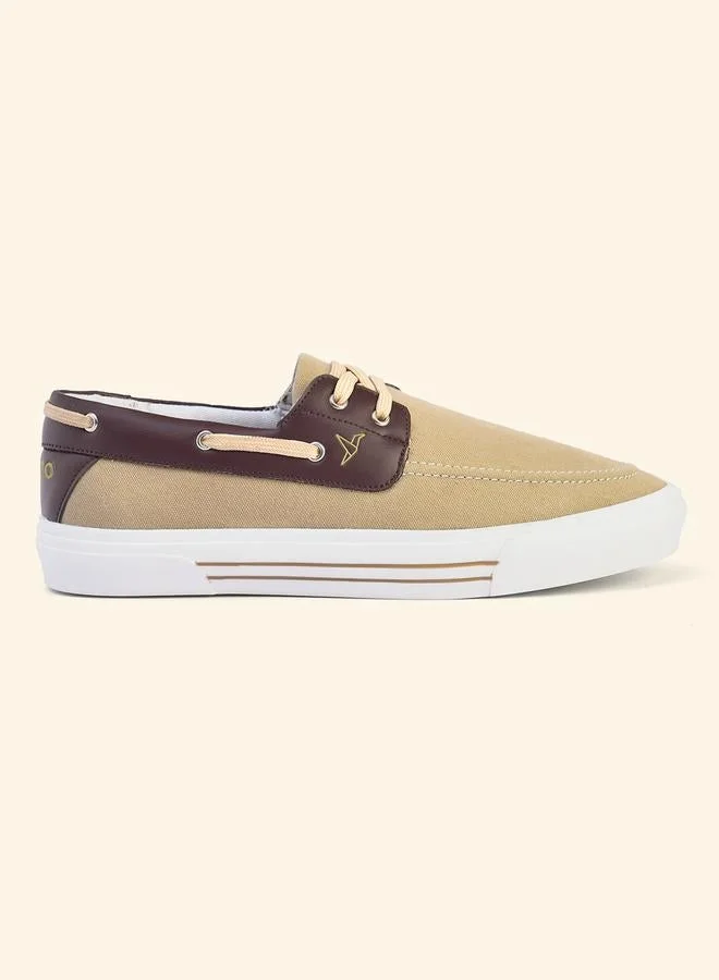 YOHO Men Low Top Canvas Boat Shoes