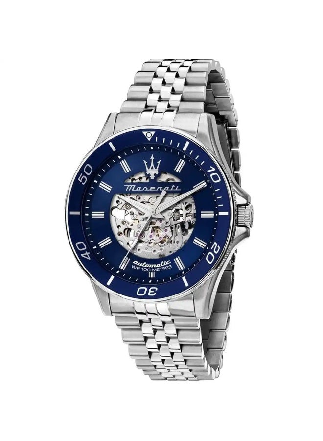 Maserati R8823140011 Men’s Automatic Stainless Steel Watch – Blue Dial, Silver Metal Strap | 44mm Case | 100M Water Resistant - Image 1