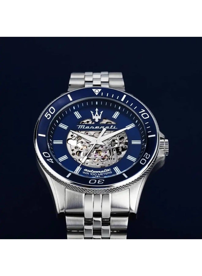 Maserati R8823140011 Men’s Automatic Stainless Steel Watch – Blue Dial, Silver Metal Strap | 44mm Case | 100M Water Resistant - Image 5