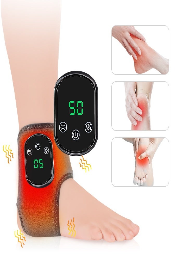 Cordless Heated Ankle Wrap, 3-in-1 Foot Recovery Massager with 3 Vibration Modes, 5 Heat Modes for Achilles Tendonitis and Plantar Fasciitis (1 pc) - Image 1